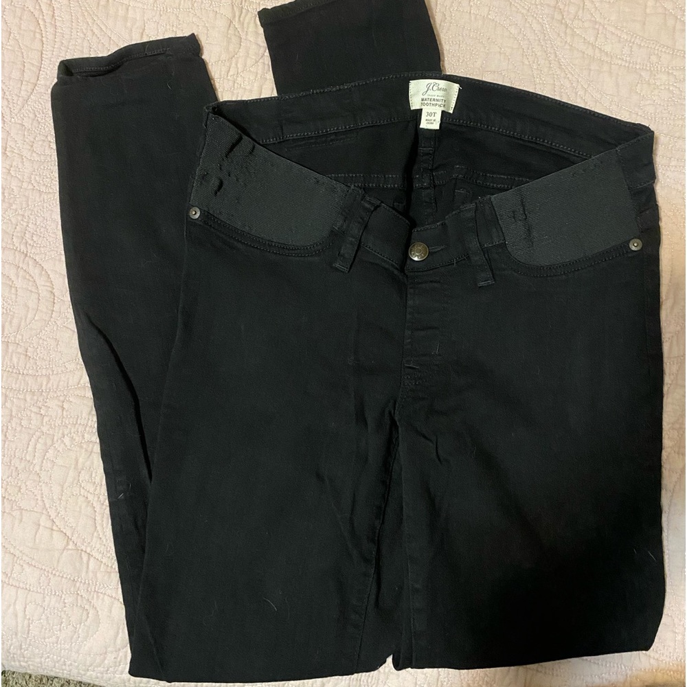 JCREW MATERNITY toothpick skinny jeans, side panel. 30T